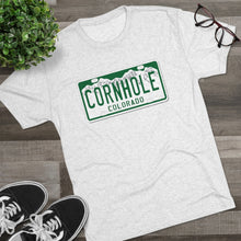 Load image into Gallery viewer, Colorado Cornhole License Plate - Unisex Tri-Blend Crew Tee