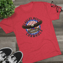 Load image into Gallery viewer, Eagle&#39;s Nest Cornhole Men&#39;s Tri-Blend Crew Tee
