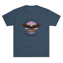 Load image into Gallery viewer, Eagle&#39;s Nest Cornhole Men&#39;s Tri-Blend Crew Tee
