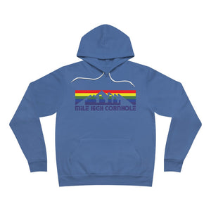 MHC - Mile High Cornhole Rainbow Skyline - Sponge Fleece Pullover Hoodie