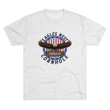 Load image into Gallery viewer, Eagle&#39;s Nest Cornhole Men&#39;s Tri-Blend Crew Tee
