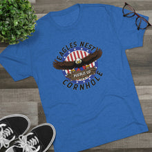 Load image into Gallery viewer, Eagle&#39;s Nest Cornhole Men&#39;s Tri-Blend Crew Tee
